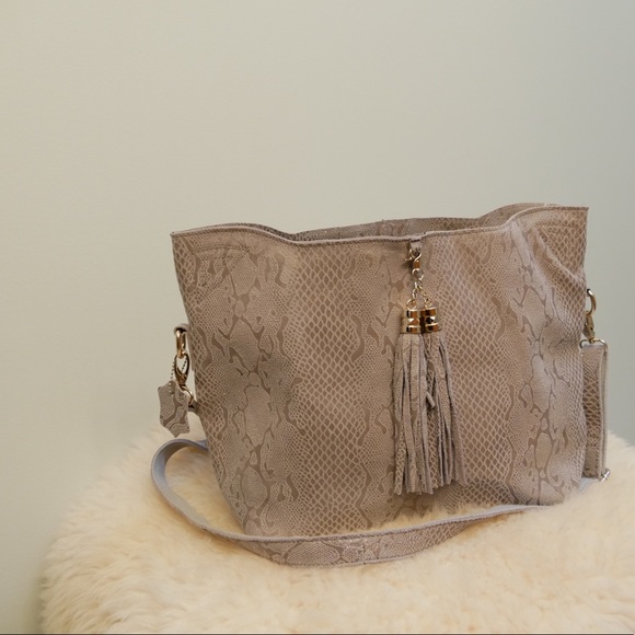 Suede Snake Print Purse - Picture 7 of 7